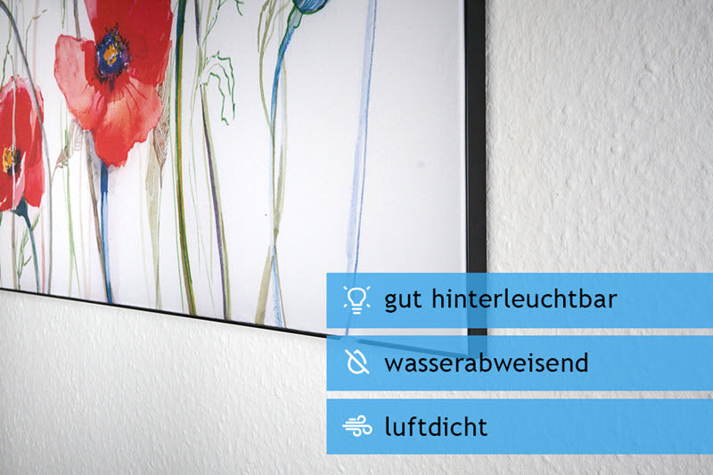 ALU-Spannrahmen mit dem Stoff: Backlit Light 155 g/m²