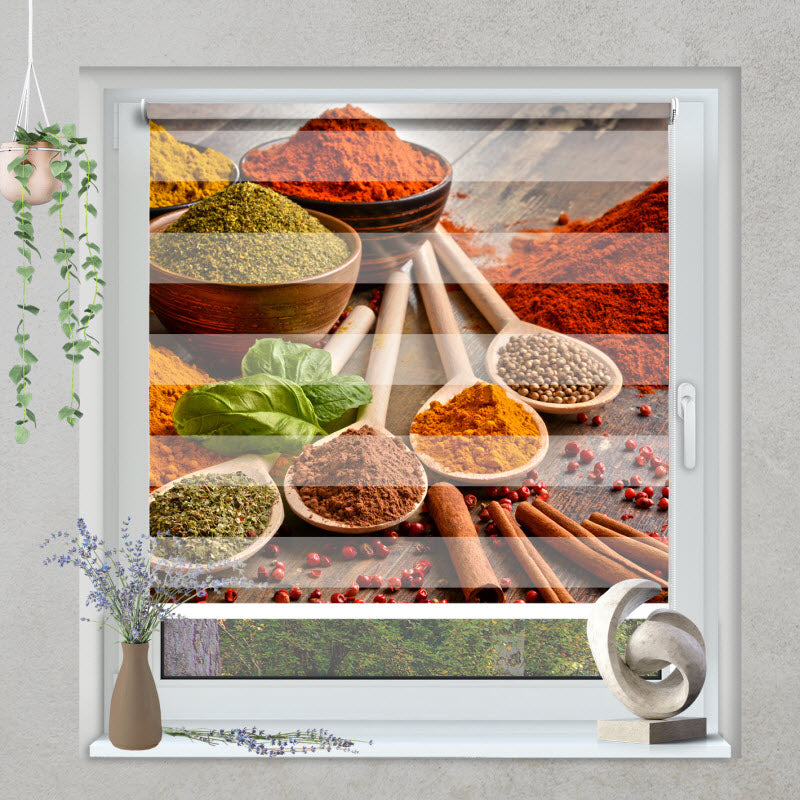 Klemmfix Doppelrollo mit Motiv: Gewürze