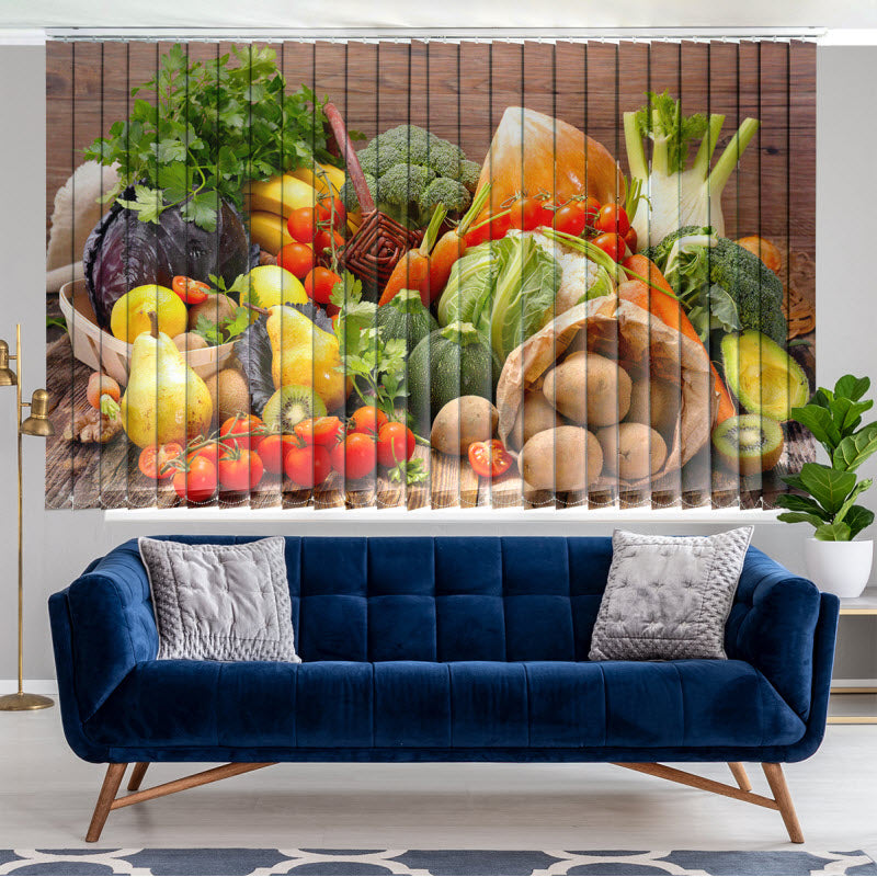 Lamellenvorhang mit Motiv: Obst und Gemüse