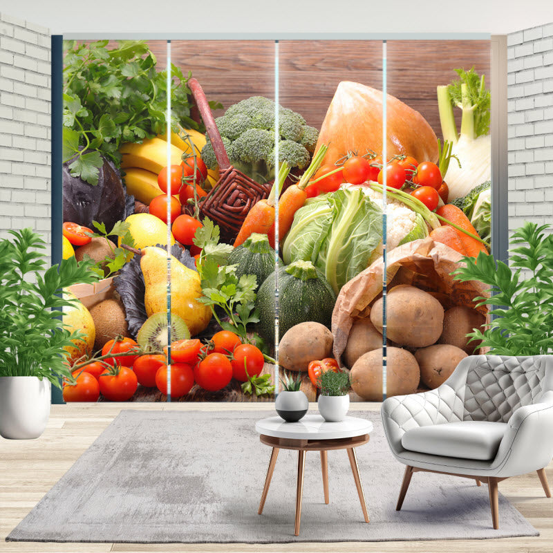 Schiebegardine mit Motiv: Obst und Gemüse