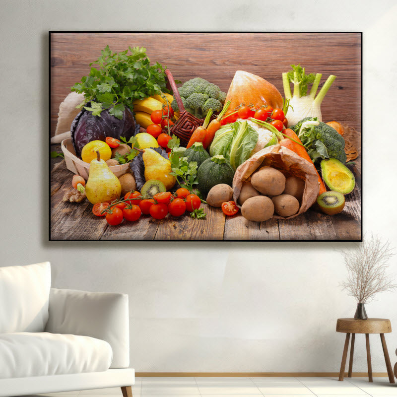 Textilspannrahmen mit Motiv: Obst und Gemüse