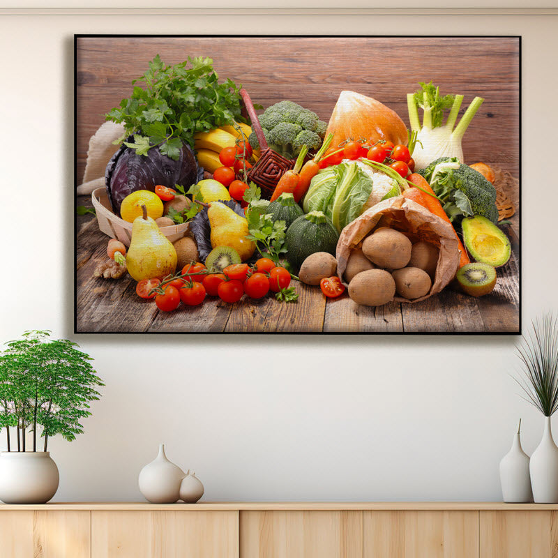 Textilspannrahmen mit Motiv: Obst und Gemüse