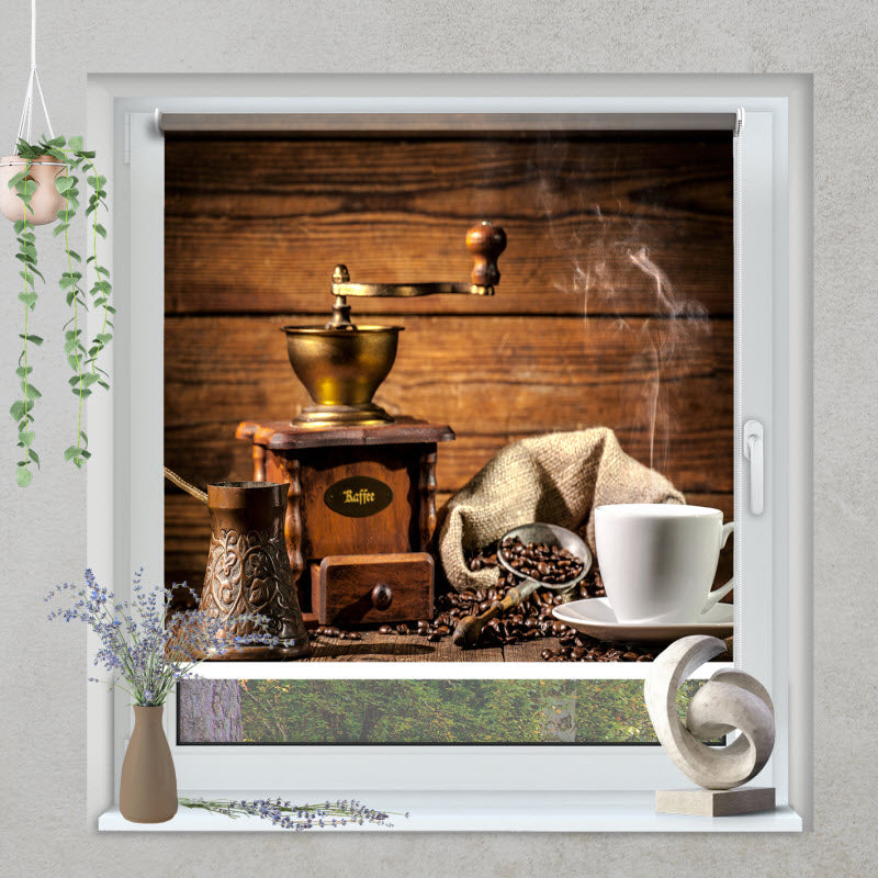 Klemmfix Rollo mit Motiv: Kaffeemühle