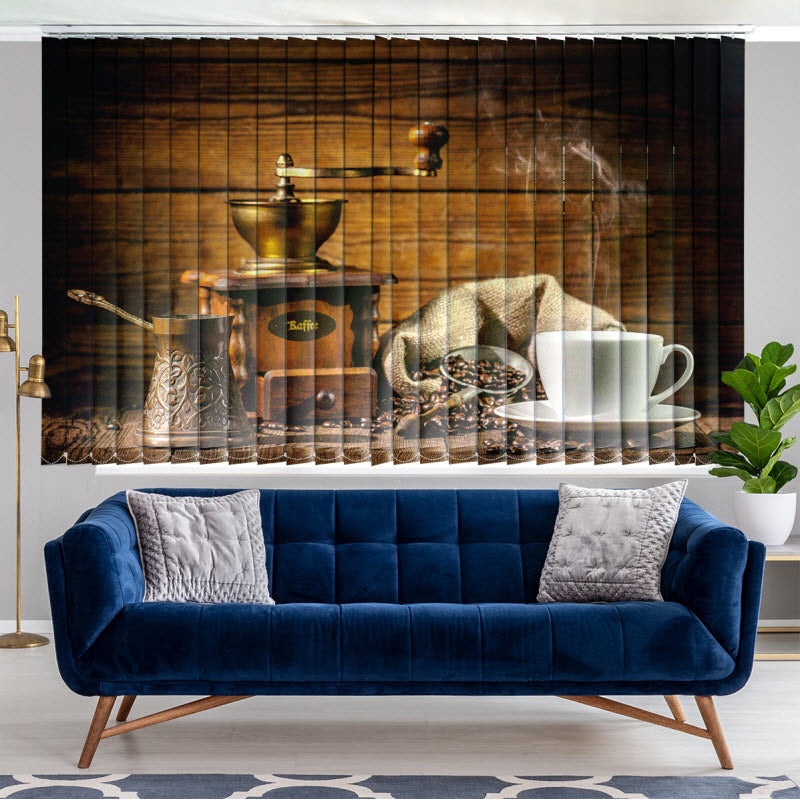 Lamellenvorhang mit Motiv: Kaffeemühle