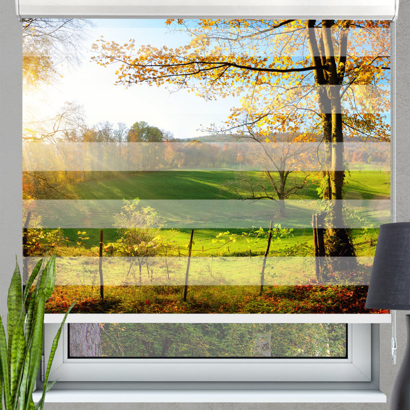 Doppelrollo mit Motiv: Landschaft im Herbst