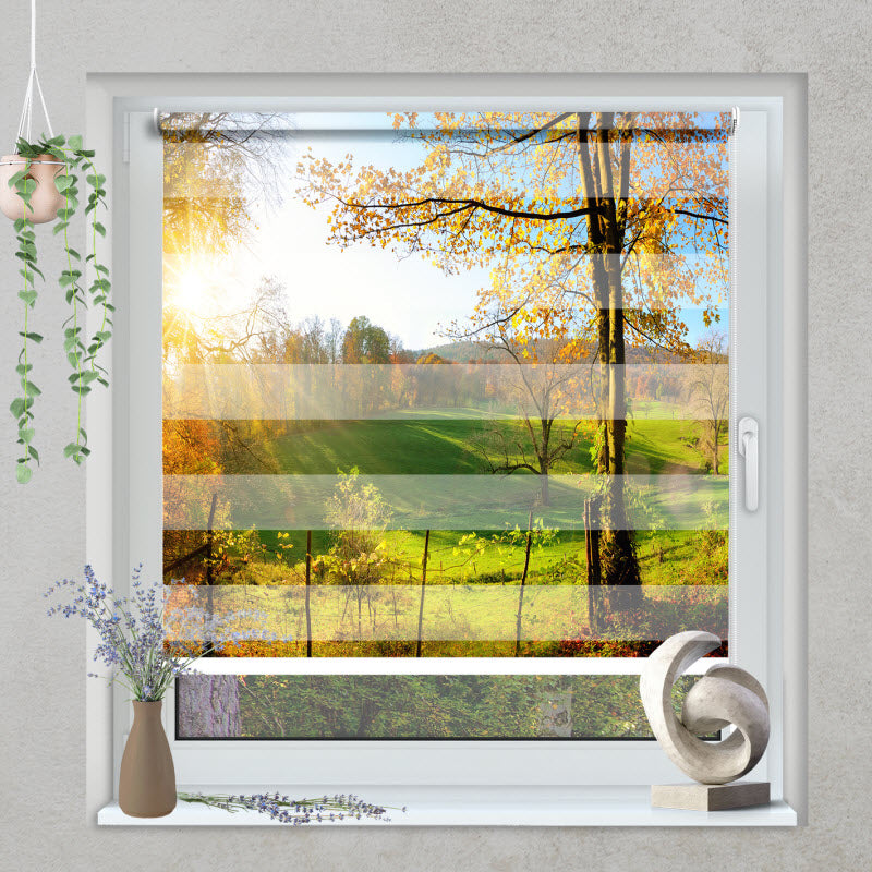 Klemmfix Doppelrollo mit Motiv: Landschaft im Herbst