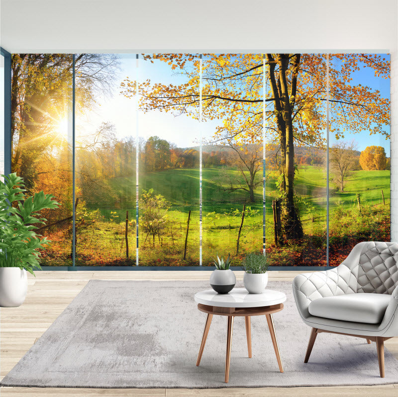 Schiebegardine mit Motiv: Landschaft im Herbst