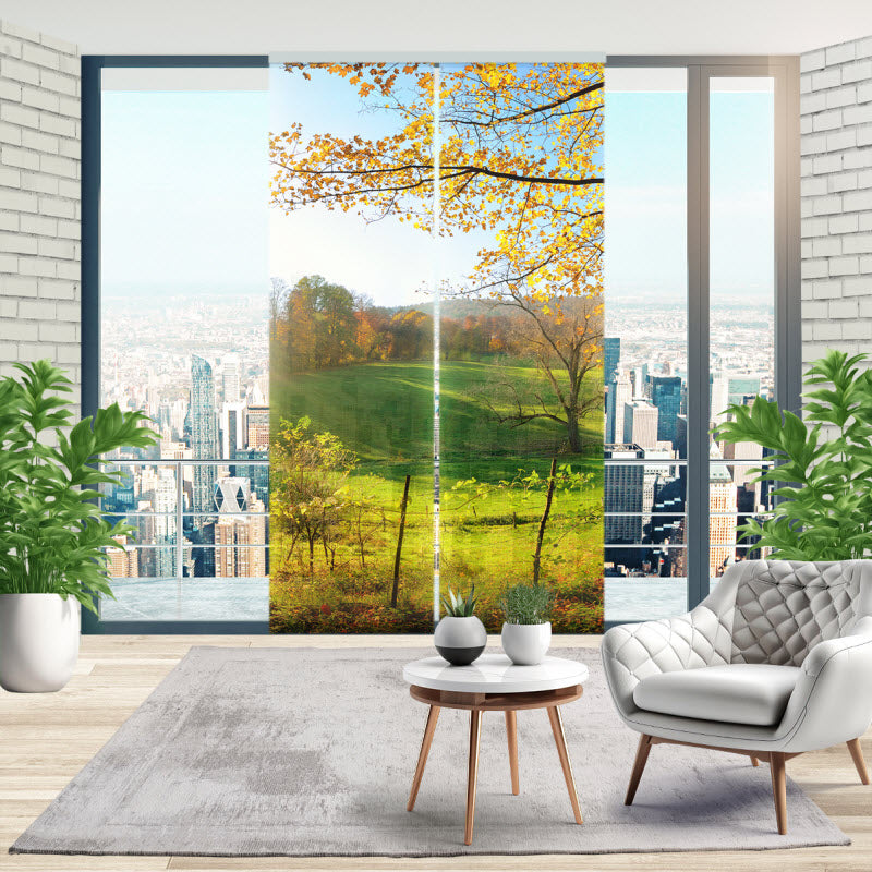 Schiebegardine mit Motiv: Landschaft im Herbst