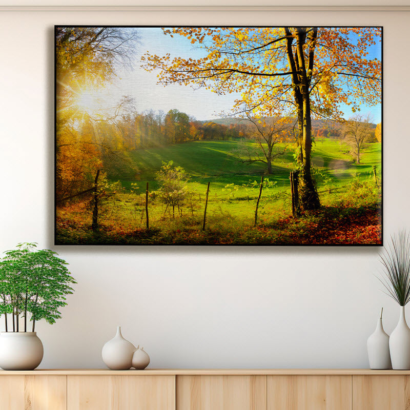 Textilspannrahmen mit Motiv: Landschaft im Herbst