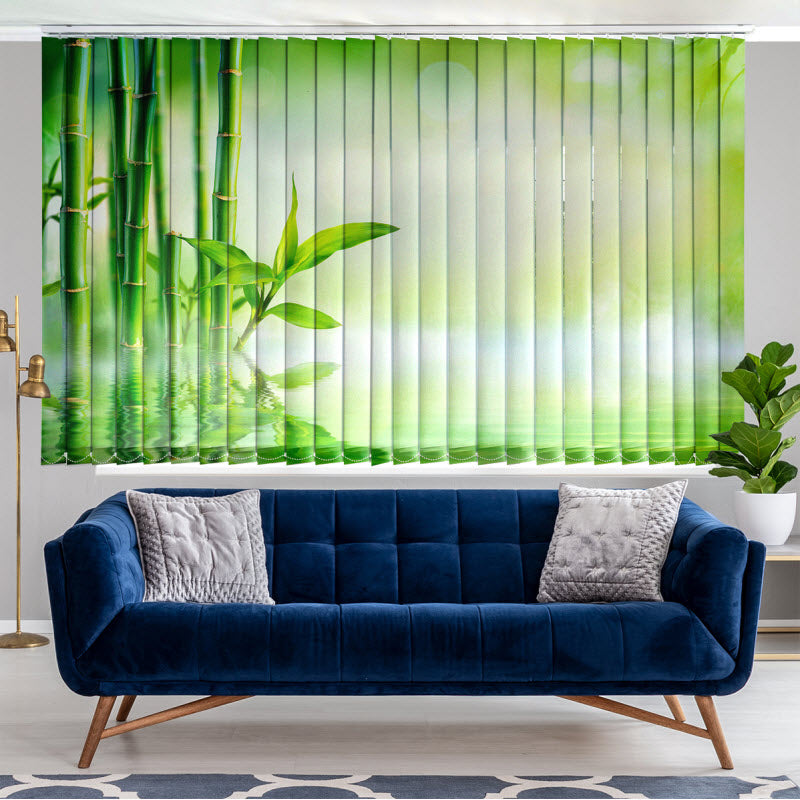 Lamellenvorhang mit Motiv: Bambus im Wasser