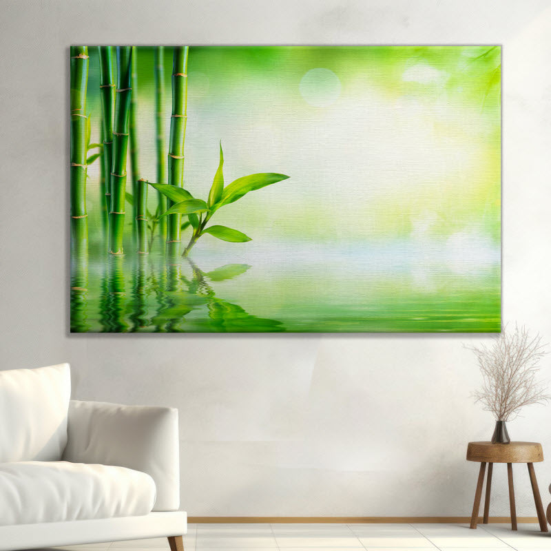Leinwand mit Motiv: Bambus im Wasser