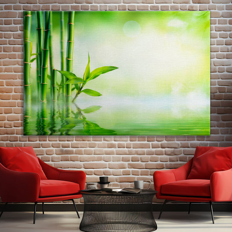 Leinwand mit Motiv: Bambus im Wasser