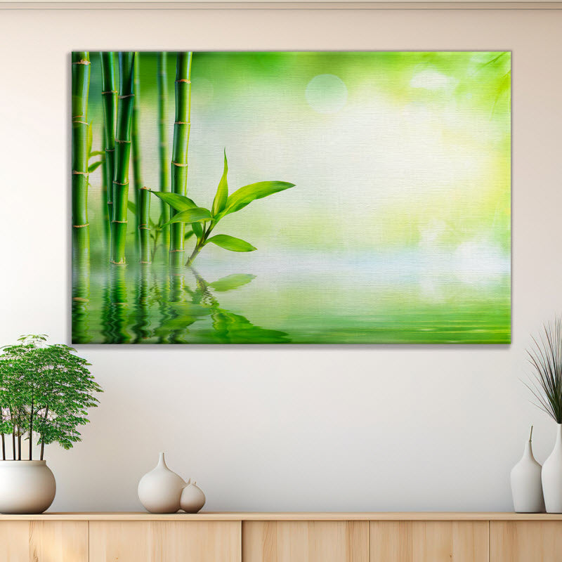 Leinwand mit Motiv: Bambus im Wasser