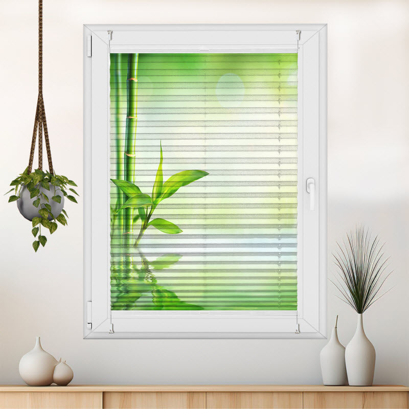 Plissee mit Motiv: Bambus im Wasser