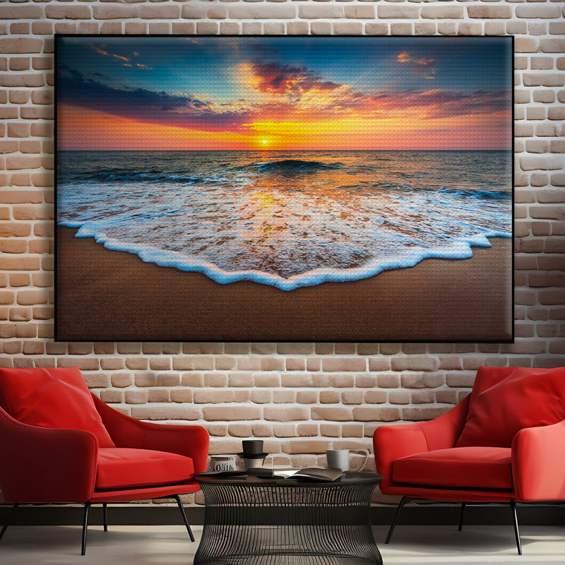 Akustikstoff mit Motiv: Meeresrauschen Sonnenuntergang