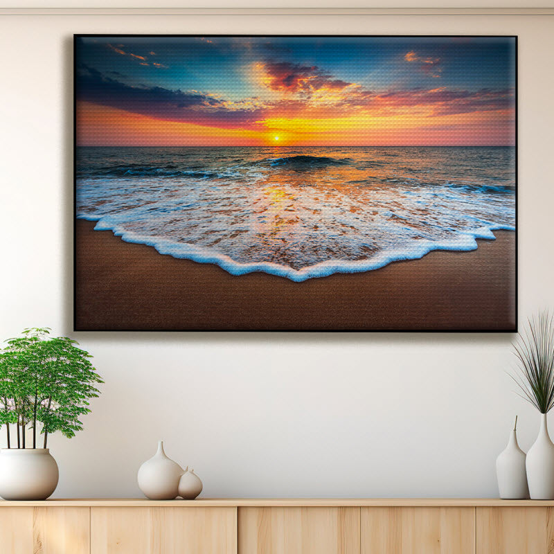 Akustikstoff mit Motiv: Meeresrauschen Sonnenuntergang