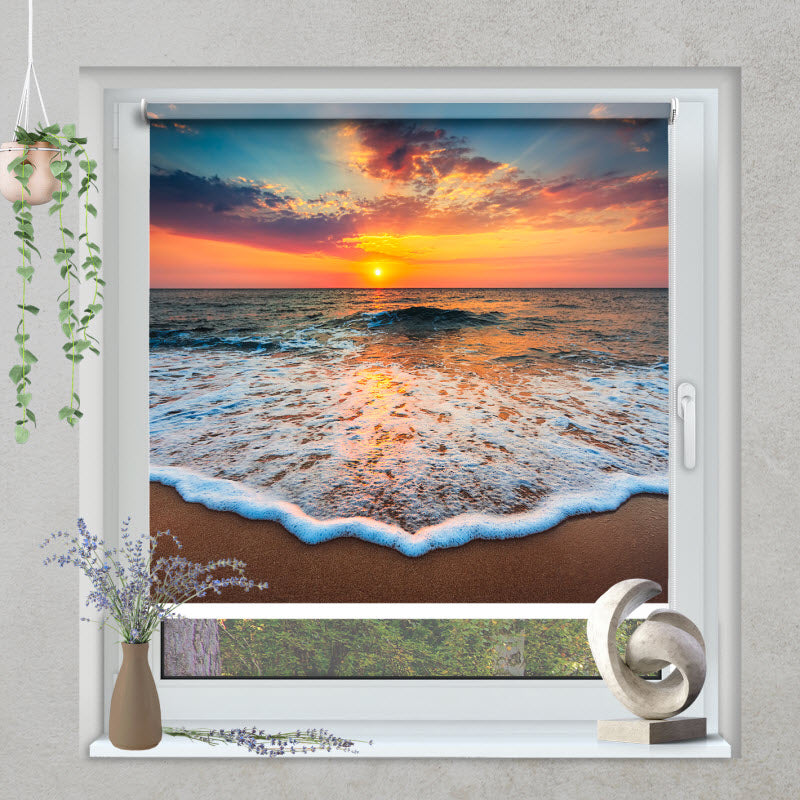 Klemmfix Rollo mit Motiv: Meeresrauschen Sonnenuntergang