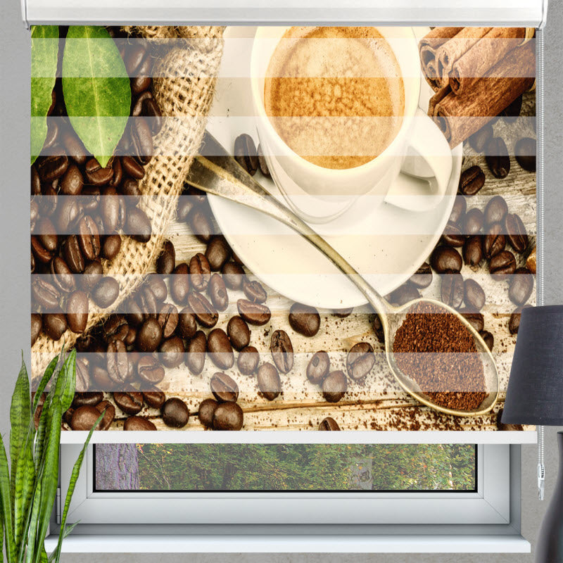 Doppelrollo mit Motiv: Der Kaffee