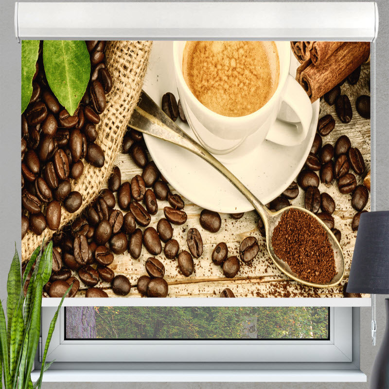 Kassettenrollo mit Motiv: Der Kaffee