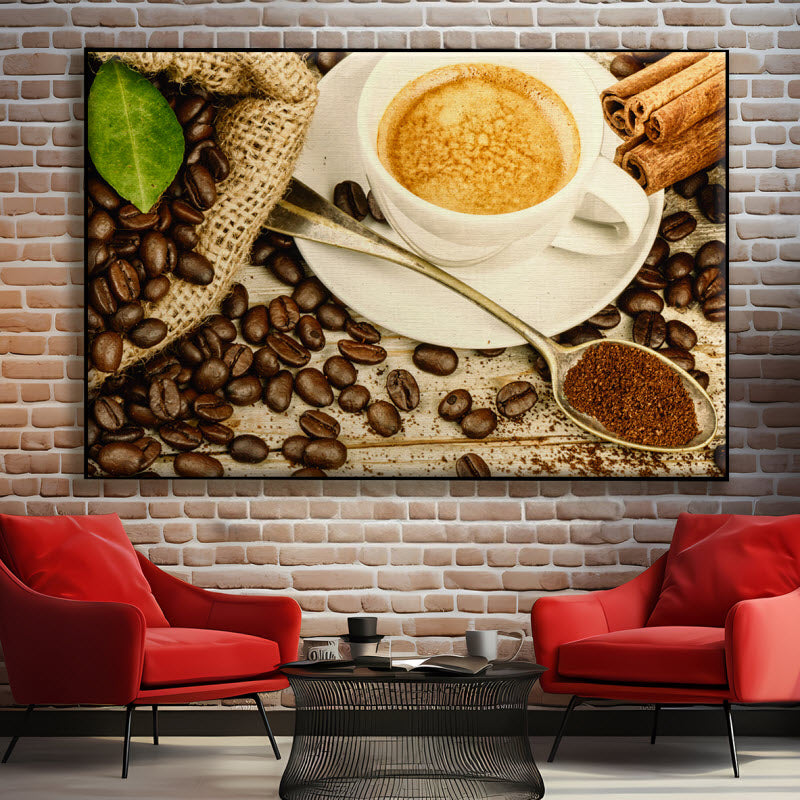 Textilspannrahmen mit Motiv: Der Kaffee