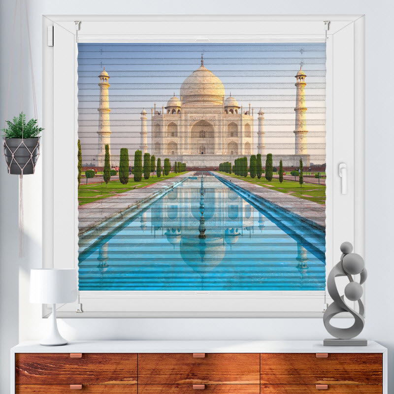 Wabenplissee mit Motiv: Taj Mahal