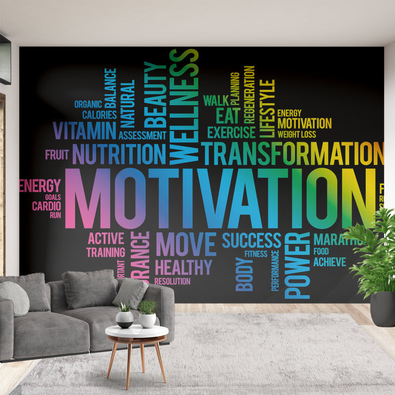 Tapete mit Motiv: Motivationssprüche schwarz