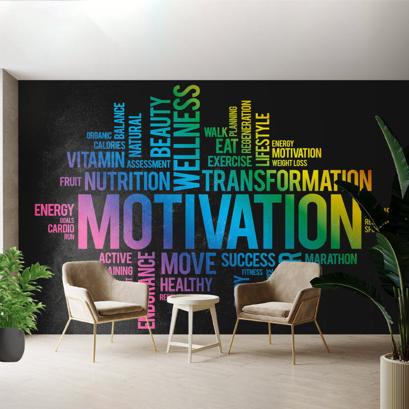 Tapete mit Motiv: Motivationssprüche schwarz