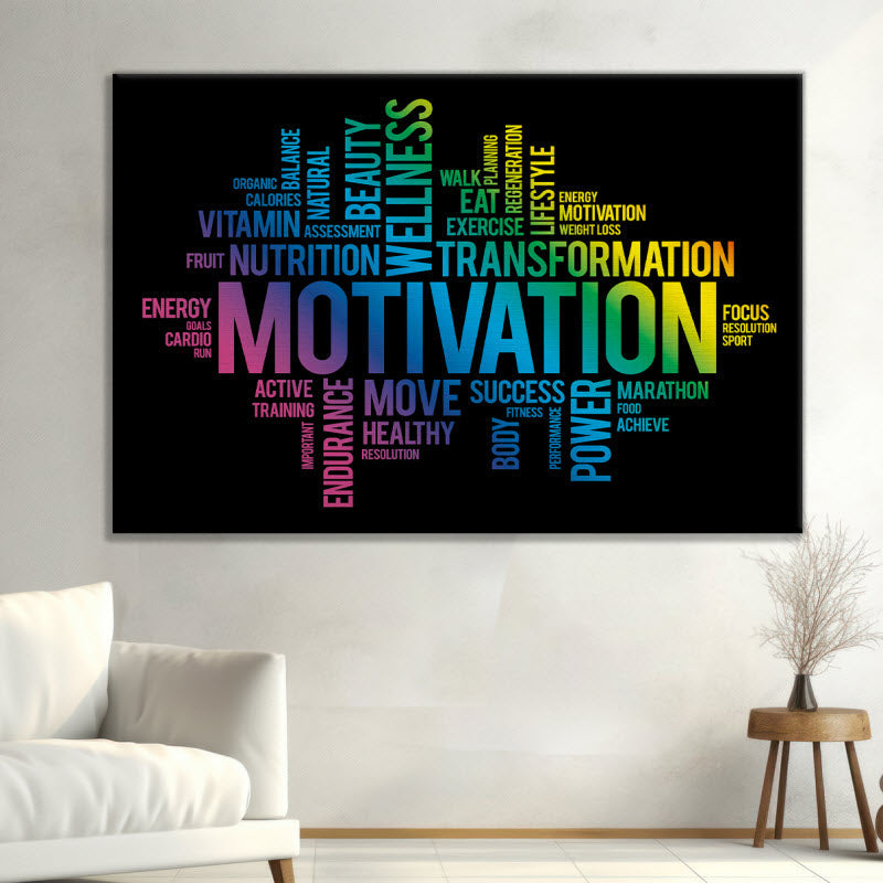 Leinwand mit Motiv: Motivationssprüche schwarz