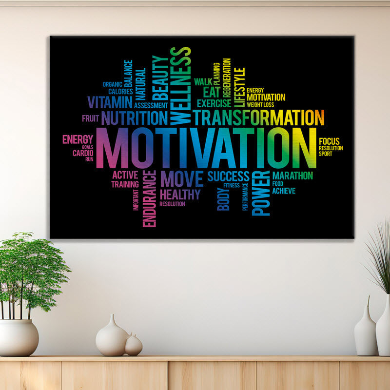 Leinwand mit Motiv: Motivationssprüche schwarz