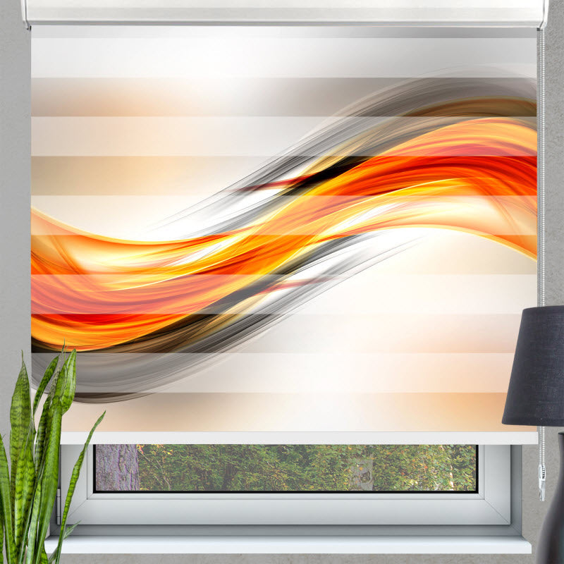 Doppelrollo mit Motiv: Abstrakte Wellen