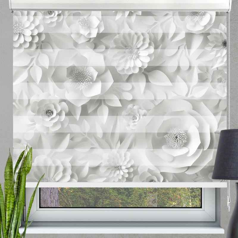 Doppelrollo mit Motiv: 3D Rosen