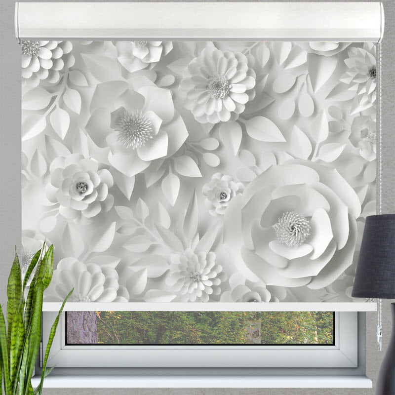 Kassettenrollo mit Motiv: 3D Rosen