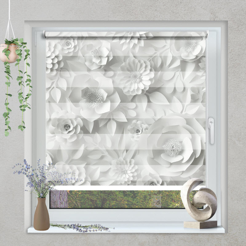 Klemmfix Doppelrollo mit Motiv: 3D Rosen