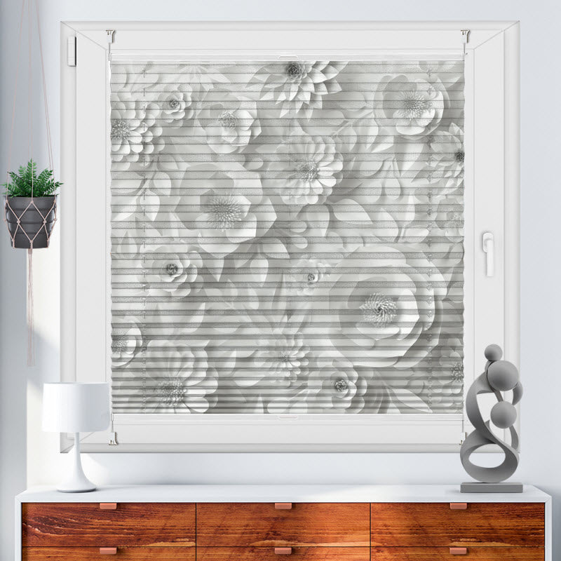 Wabenplissee mit Motiv: 3D Rosen