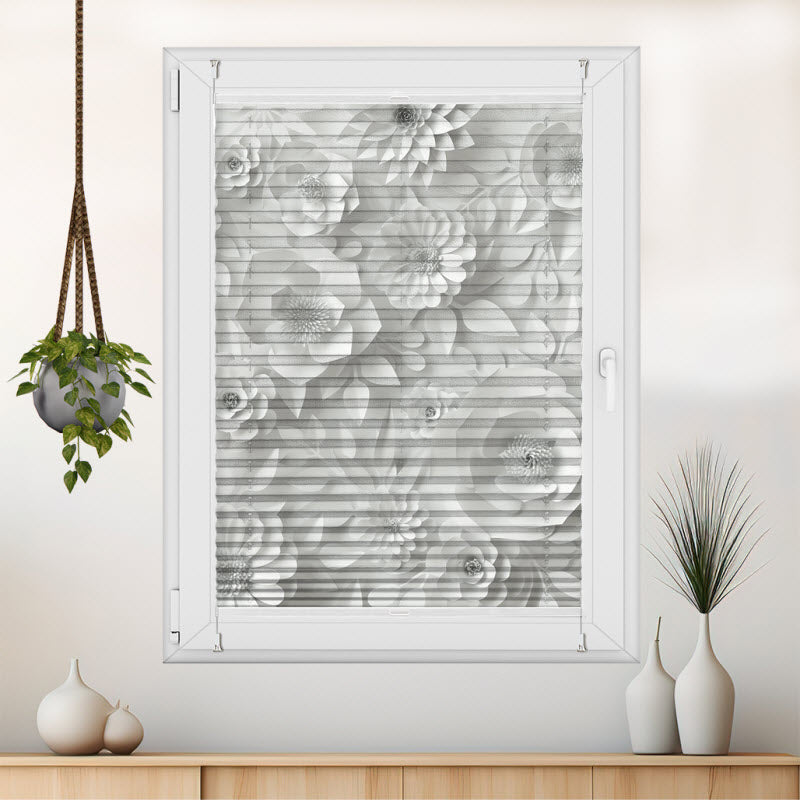 Plissee mit Motiv: 3D Rosen