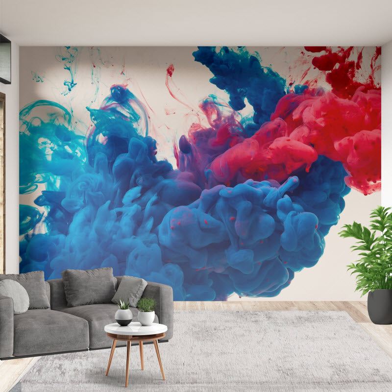 Tapete mit Motiv: Rauchwelle Blau Rot