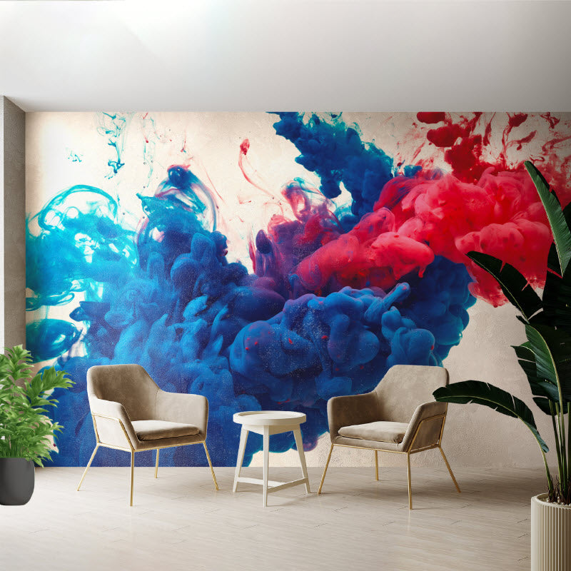 Tapete mit Motiv: Rauchwelle Blau Rot