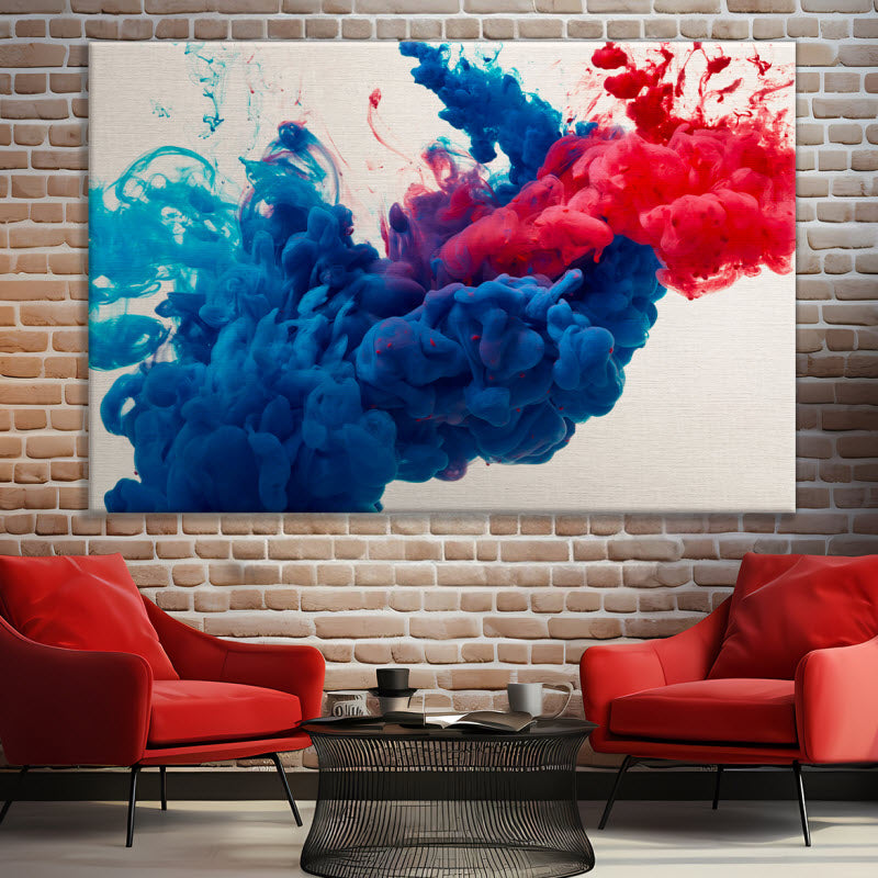 Leinwand mit Motiv: Rauchwelle Blau Rot