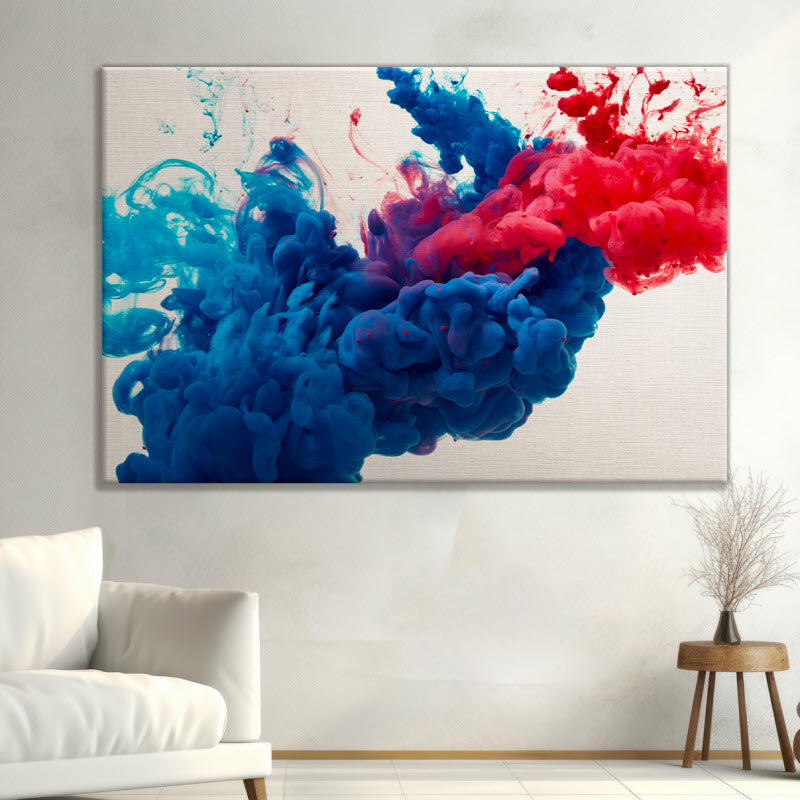 Leinwand mit Motiv: Rauchwelle Blau Rot