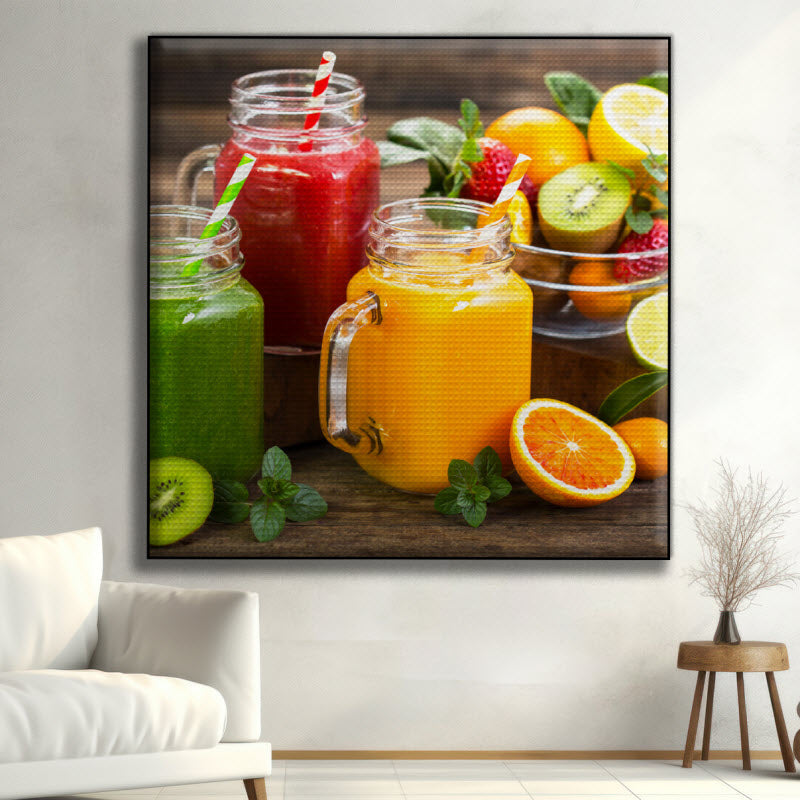 Akustikstoff mit Motiv: Obstsmoothies