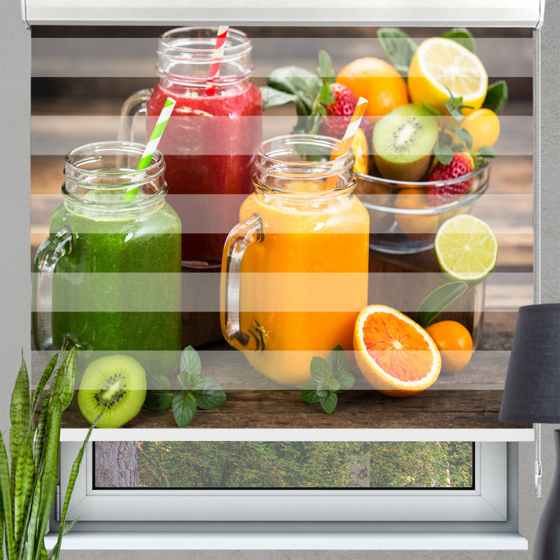 Doppelrollo mit Motiv: Obstsmoothies