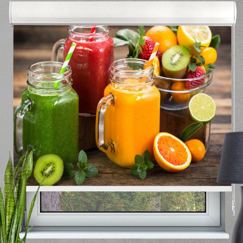 Kassettenrollo mit Motiv: Obstsmoothies