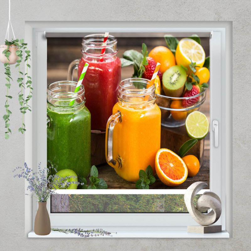 Klemmfix Rollo mit Motiv: Obstsmoothies