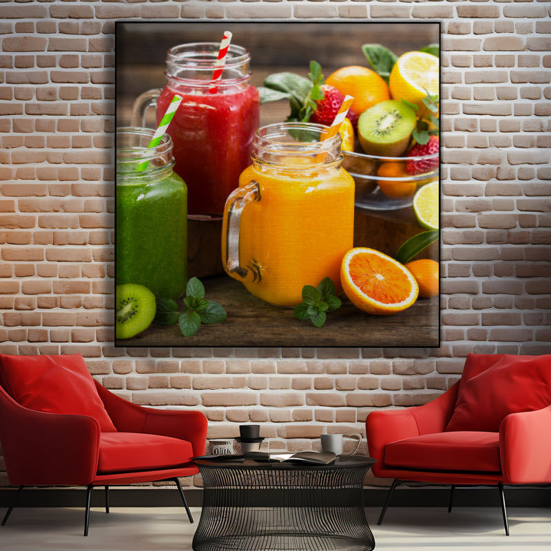 Textilspannrahmen mit Motiv: Obstsmoothies