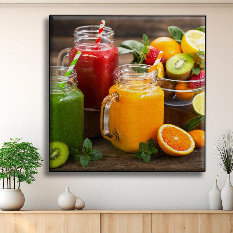 Textilspannrahmen mit Motiv: Obstsmoothies