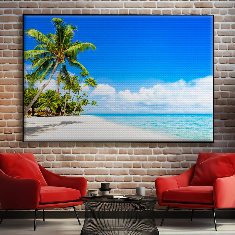 Akustikstoff mit Motiv: Kristallklares Meer