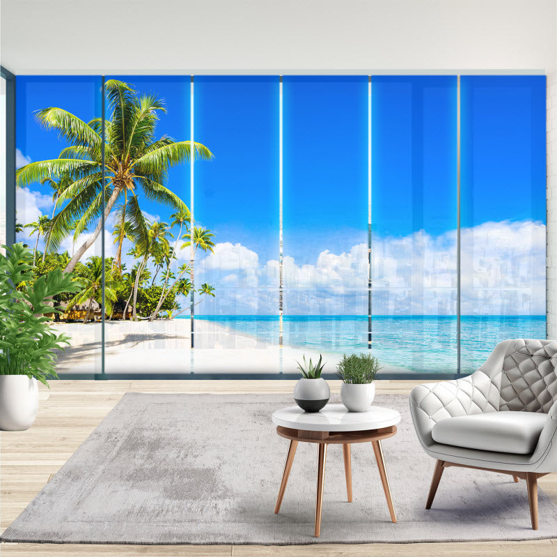 Schiebegardine mit Motiv: Kristallklares Meer