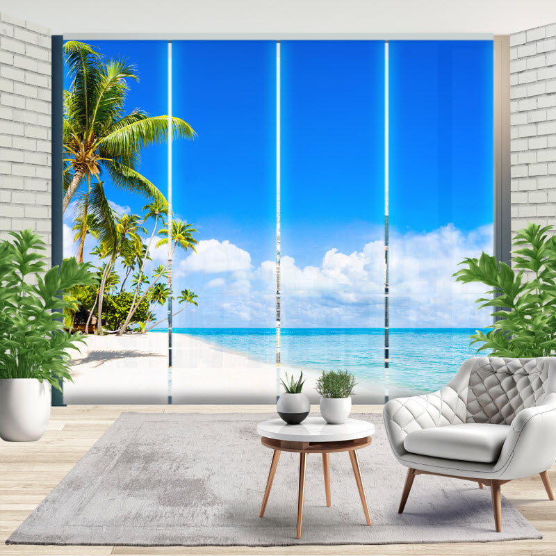 Schiebegardine mit Motiv: Kristallklares Meer