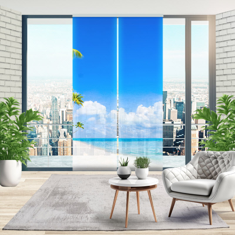 Schiebegardine mit Motiv: Kristallklares Meer