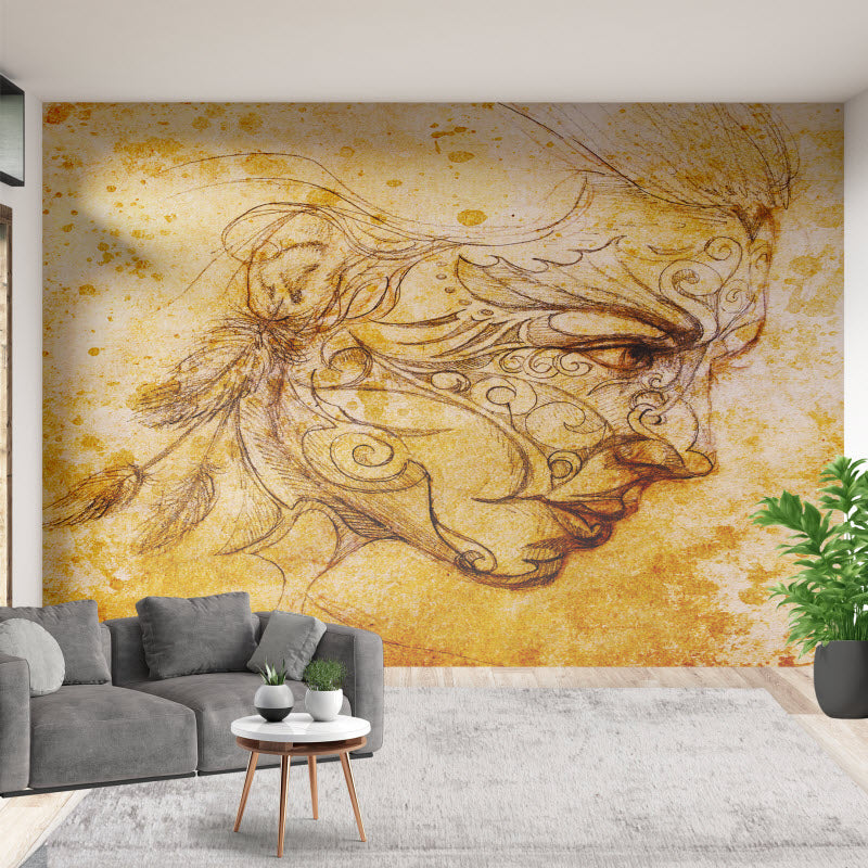 Tapete mit Motiv: Zeichnung Mystische Frau